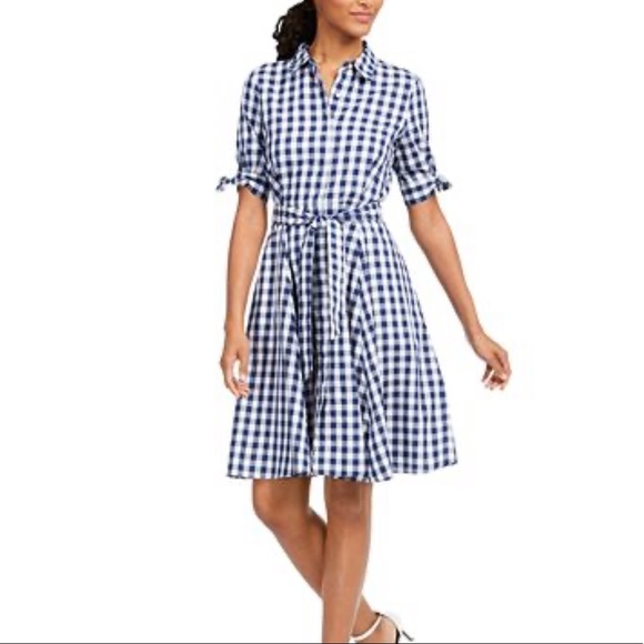 Calvin Klein Dresses & Skirts - NWT Calvin Klein Gingham Tie-Waist Dress 8 Preppy